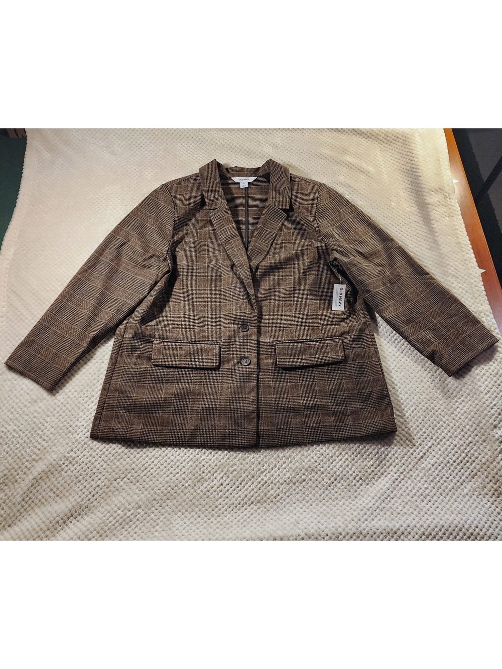 Classic Brown Plaid Women's Blazer